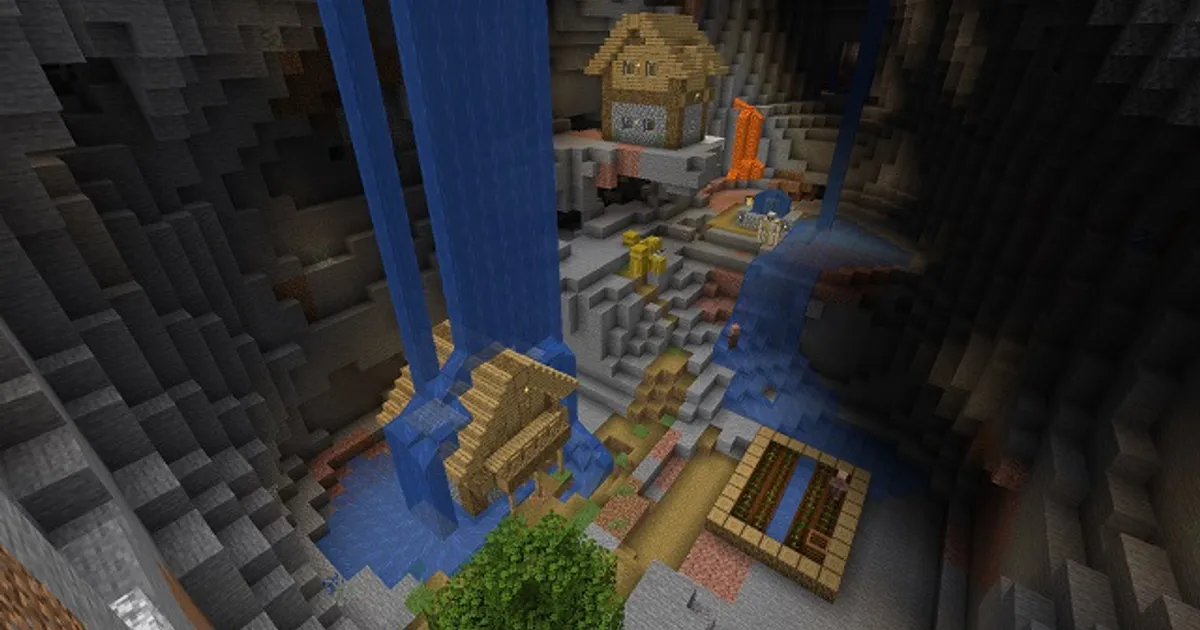 Village Inside Ravine | 50+ Best Minecraft World Seeds
