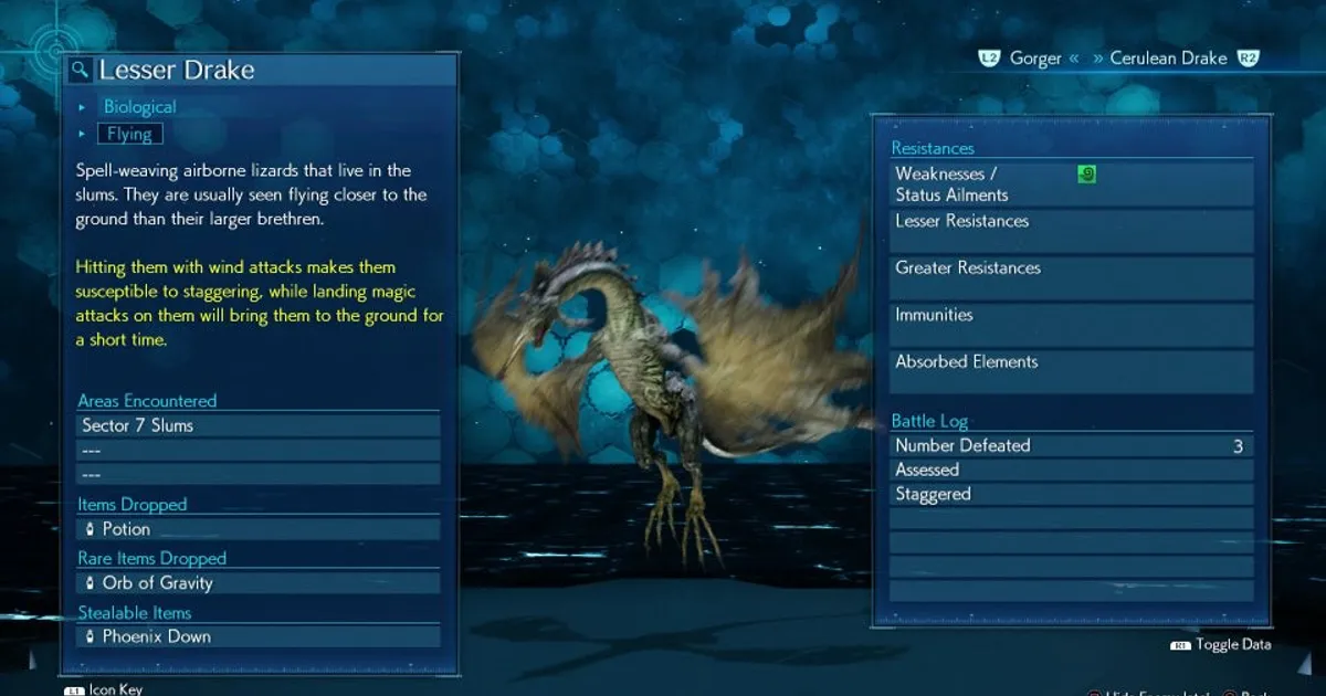 Lesser Earth Drake Lesser Drake | Final Fantasy VII Remake - Complete Enemies List